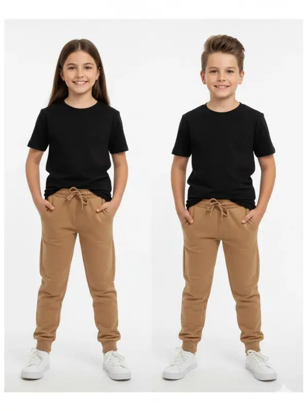 5-14 Yaş Lastikli Camel Eşofman Altı