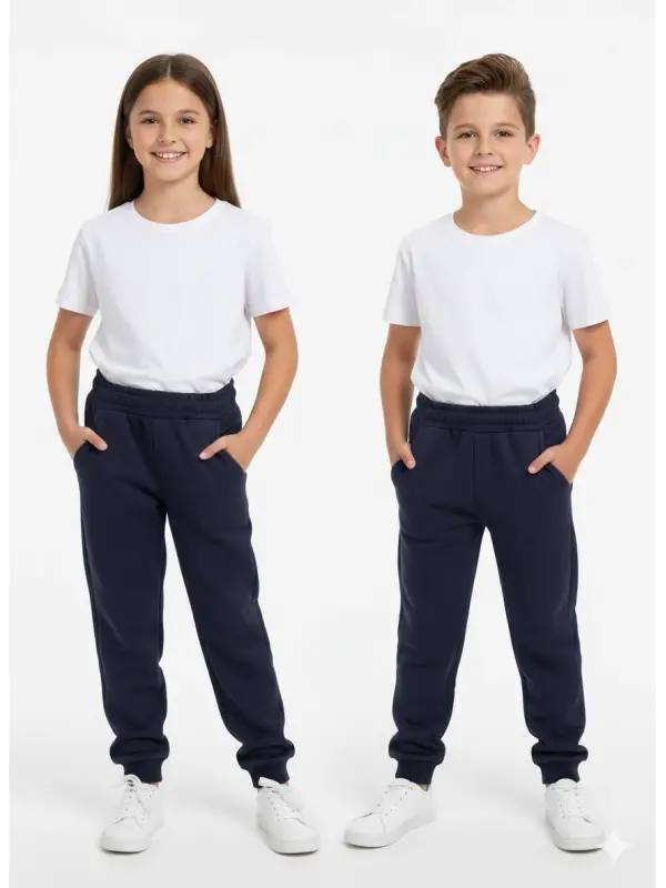 5-14 Yaş Lastikli Lacivert Eşofman Altı