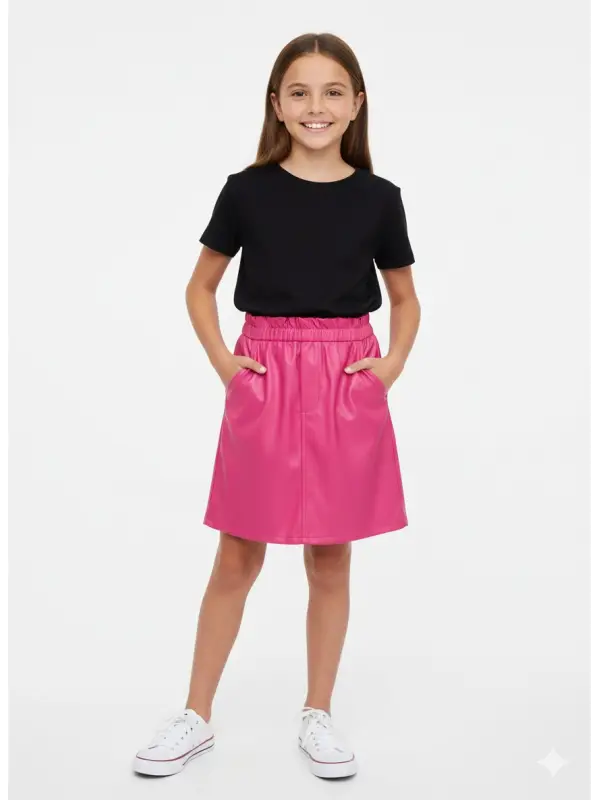 5-14 Yaş Pembe Deri Etek