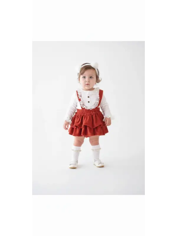 6-18 Ay Bebe Yakalı Bordo Tulum