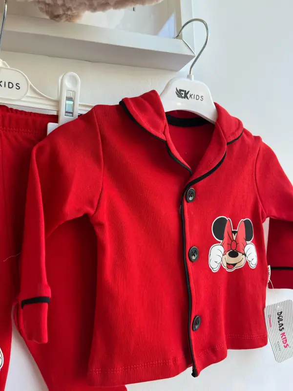 6-24 Ay Kırmızı Mickey Pijama Takımı