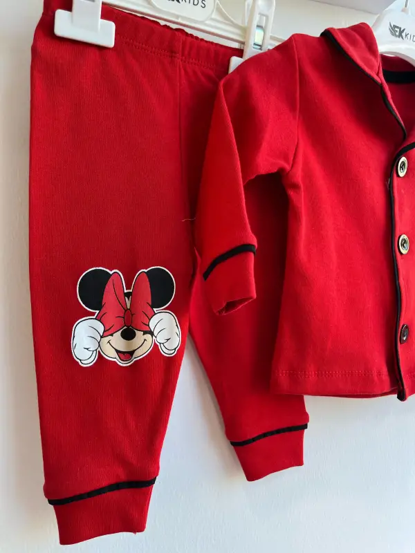 6-24 Ay Kırmızı Mickey Pijama Takımı