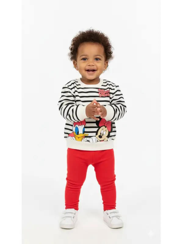 6-24 Ay Minnie Mouse Çizgili Takım