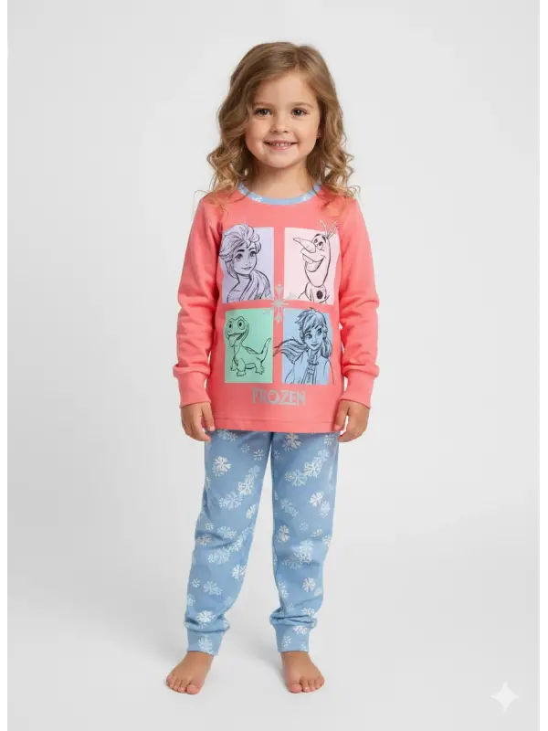 2-6 Yaş Pembe Frozen Pijama Takımı