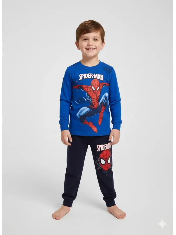 2-6 Yaş Mavi Spiderman Pijama Takımı
