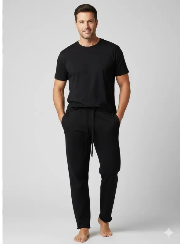 Garson Boy Siyah Kesik Paça Eşofman Altı