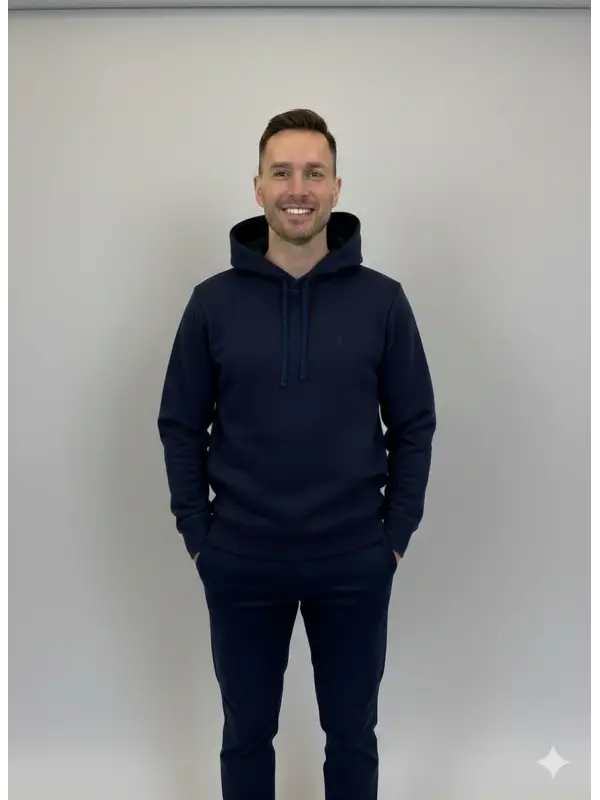 Garson Boy Lacivert Cepli Kapşonlu Sweat