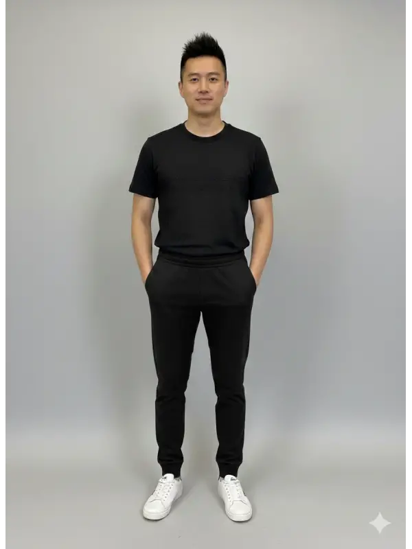 Garson Boy Siyah Lacoste Baskılı Eşofman Altı