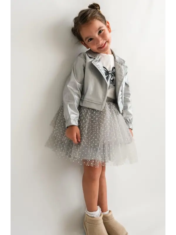 2-5 Yaş Gri Tütülü 3 lü Takım