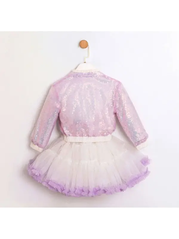 2-5 Yaş Lila Tütülü Pullu Takım