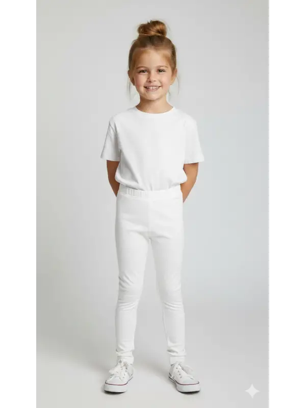 2-12 Yaş Fitilii Beyaz Tayt