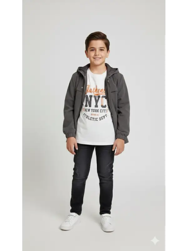 10-14 Yaş Füme Yağmurluk 3lü Takım