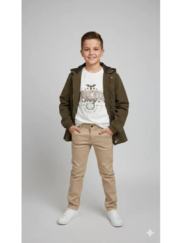 10-14 Yaş Haki Yağmurluk 3lü Takım