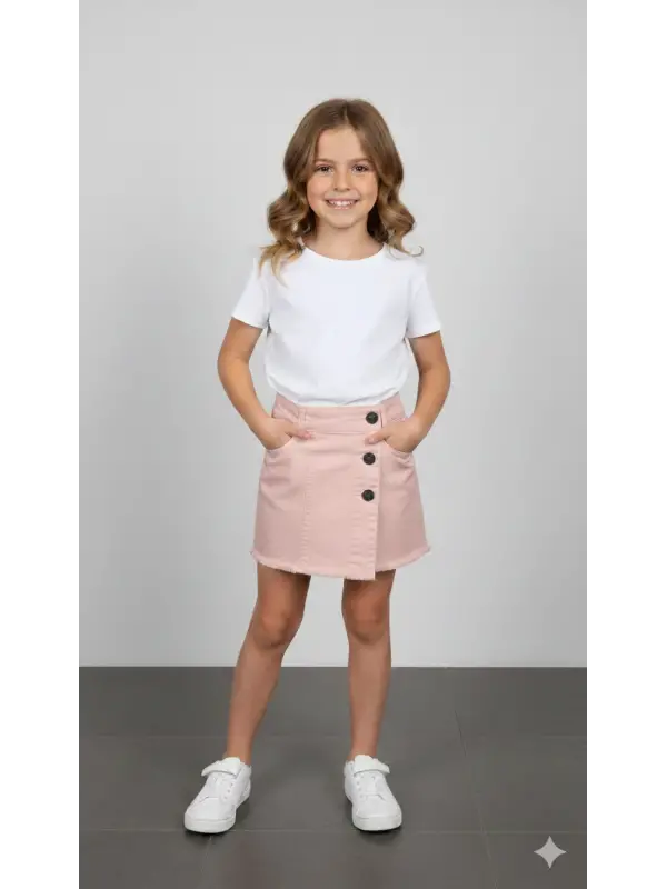 5-8 Yaş Pembe Şort Etek