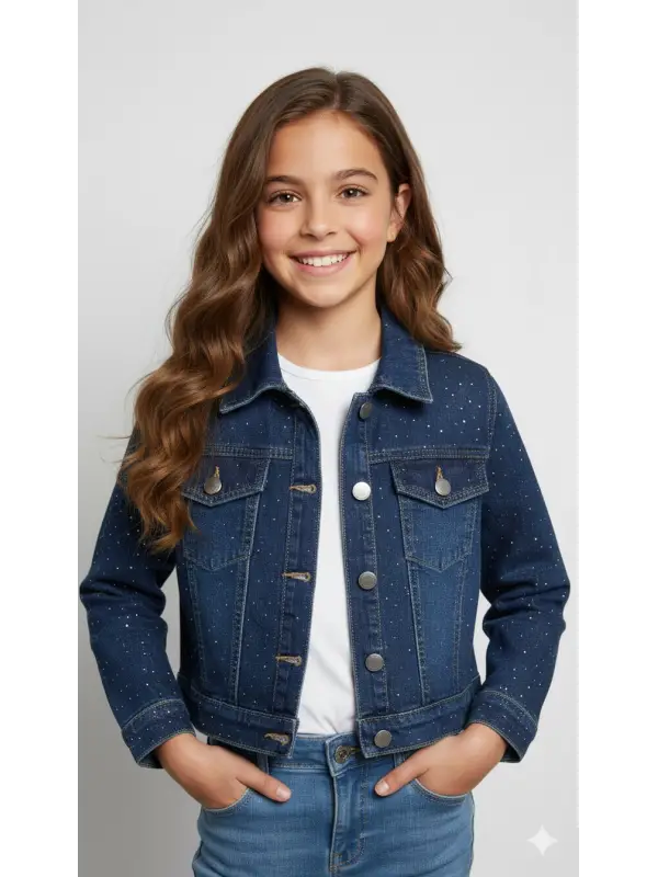 9-15 Yaş Taşlı Kot Ceket