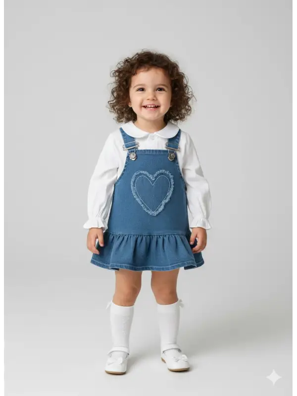 9-24 Ay Gömlekli Kalpli Salopet Elbise