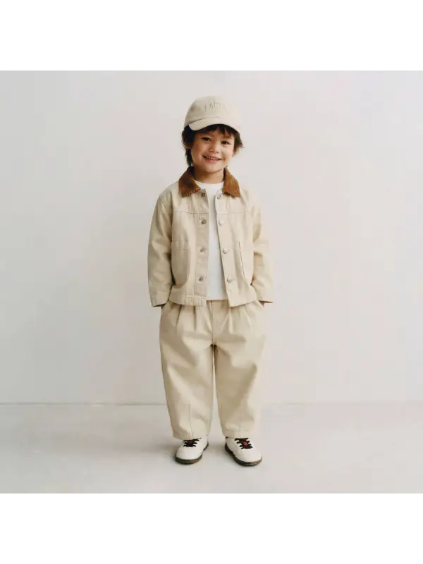 2-7 Yaş Bej Balon Pantolon