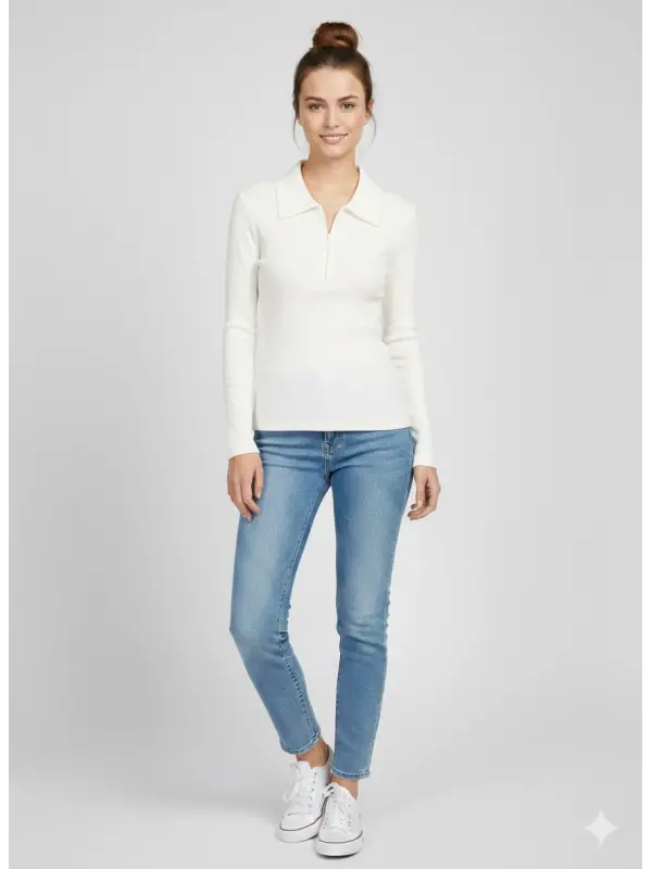 Garson Boy Fermuarlu Yakalı Bluz