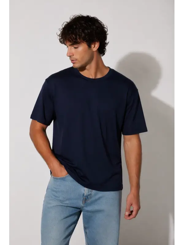 Garson Boy Lacivert Basic Düz Tişört