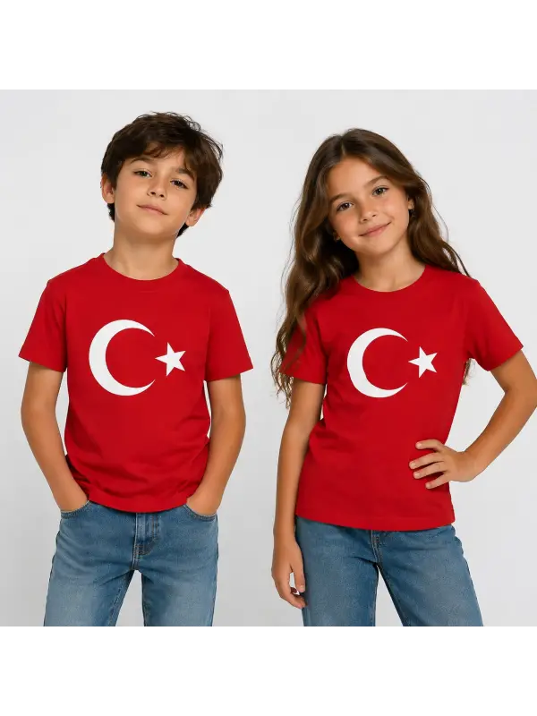 5-16 Yaş Türk Bayraklı Tişört