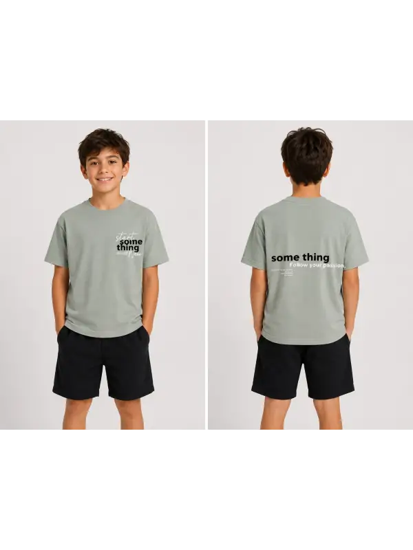 9-14 Yaş Mint Something Baskılı Tişört