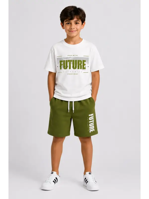 8-14 Yaş Yeşil Future Şortlu Takım