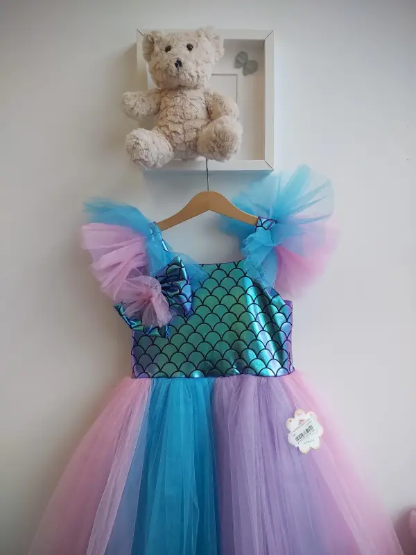 7-10 Yaş Tütü Etekli Deniz Kızı Elbisesi