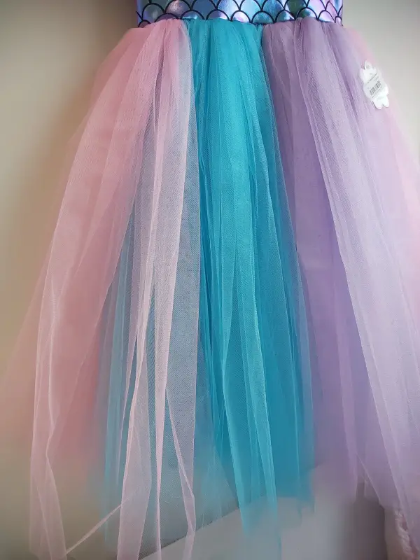 7-10 Yaş Tütü Etekli Deniz Kızı Elbisesi