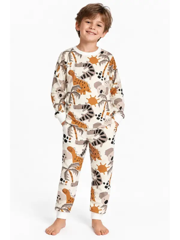 8-13 Yaş Dinazorlu Pijama Takımı