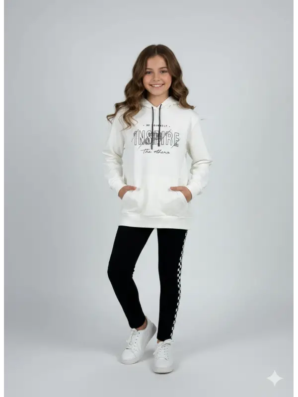 8-14 Yaş Kareli Sweatli Takım