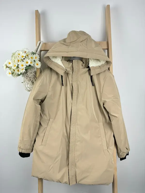 8-14 Yaş Krem Kürklü Mont