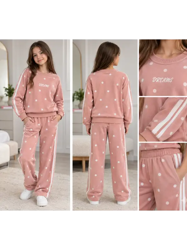 9-12 Yaş Pembe Puantiyeli Dreams Takım