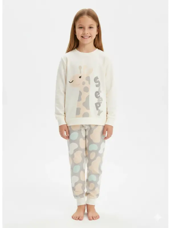 9-13 Yaş Zürafalı Pijama Takımı