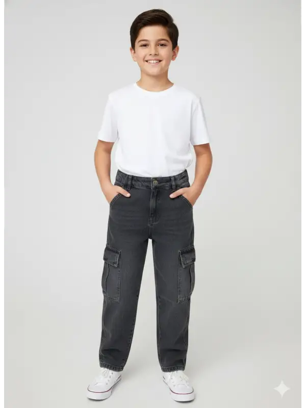 9-14 Yaş Füme Kargo Pantolon