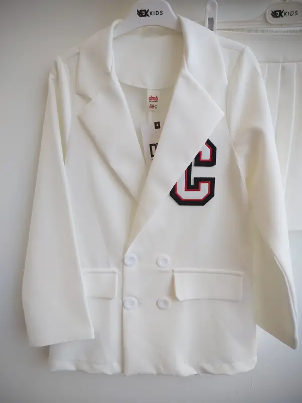 9-14 Yaş Şort Etek Kolej Takım Beyaz