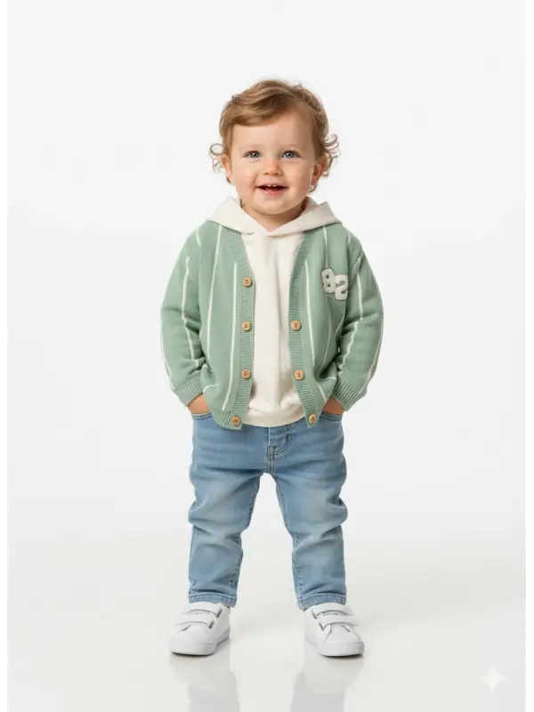 9-24 Ay Yeşil Hırkalı 3lü Takım