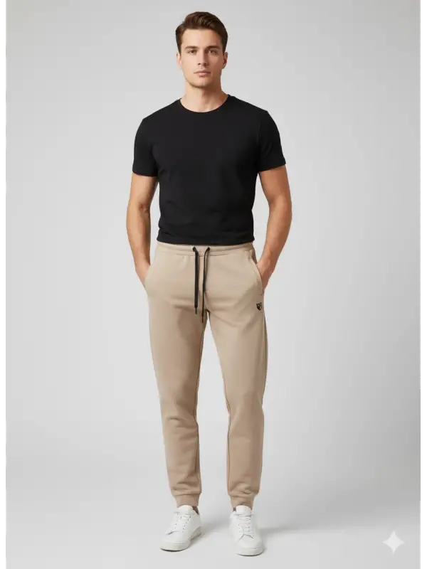 Garson Boy Bej Fermuarlı Pantolon