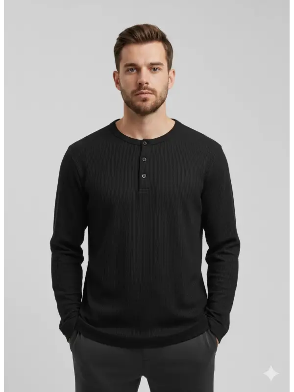 Garson Boy Düğmeli Siyah Sweat