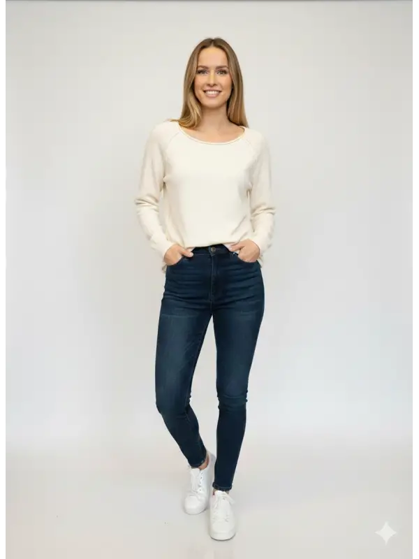 Garson Boy Krem Kayık Yaka Kazak