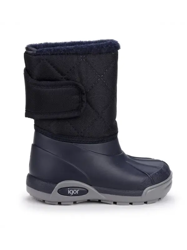 Igor W10209 Topo Nylon Çocuk Kürklü Lacivert Bot