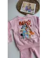 2-8 Yaş Pembe Bluey Taytlı Takım