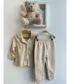 3-12 Ay Krem Kaplumbağalı Pijama Takımı