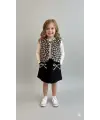 3-8 Yaş Leopar Yelekli Etekli Takım