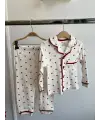 6-18 Ay Kırmızı Kalp Baskılı Pijama Takımı