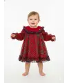 6-24 Ay Kırmızı Bebe Yaka Kareli Elbise