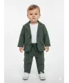 6-24 Ay Yeşil Çizgili 3lü Ceketli Takım