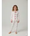 2-5 Yaş Kırmızı Kalp Desenli Pijama Takımı
