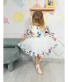 3-7 Yaş Desenli Tüllü Elbise