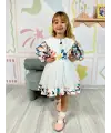 3-7 Yaş Desenli Tüllü Elbise
