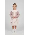 4-7 Yaş Pembe Çiçekli Hırkalı Elbise